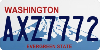 WA license plate AXZ7772