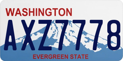 WA license plate AXZ7778