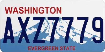 WA license plate AXZ7779