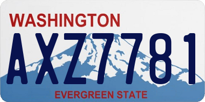 WA license plate AXZ7781