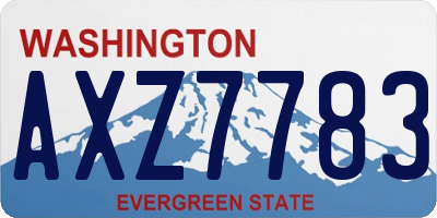 WA license plate AXZ7783