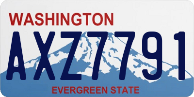 WA license plate AXZ7791