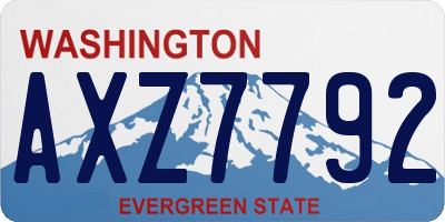 WA license plate AXZ7792