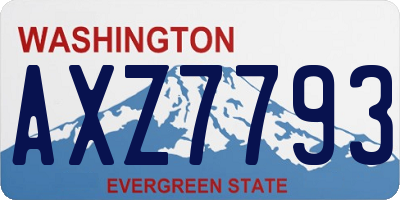 WA license plate AXZ7793
