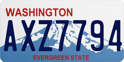 WA license plate AXZ7794