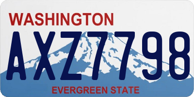WA license plate AXZ7798