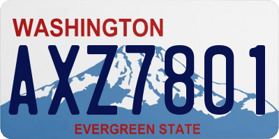 WA license plate AXZ7801