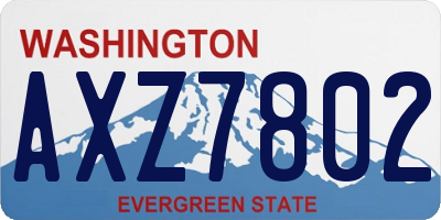 WA license plate AXZ7802