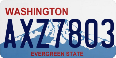 WA license plate AXZ7803