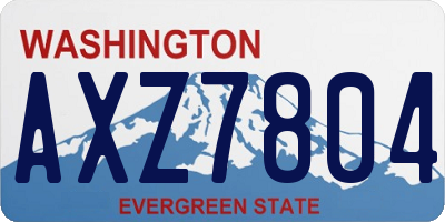 WA license plate AXZ7804