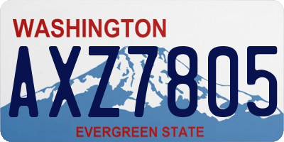 WA license plate AXZ7805