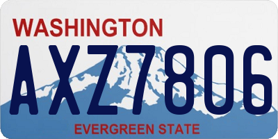 WA license plate AXZ7806