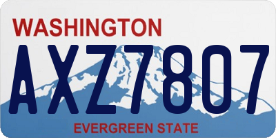 WA license plate AXZ7807