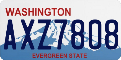 WA license plate AXZ7808