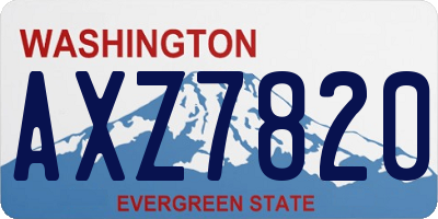 WA license plate AXZ7820