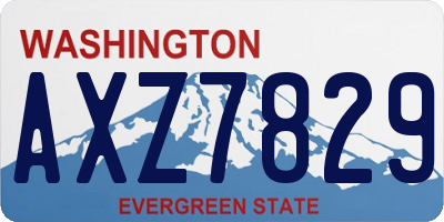 WA license plate AXZ7829