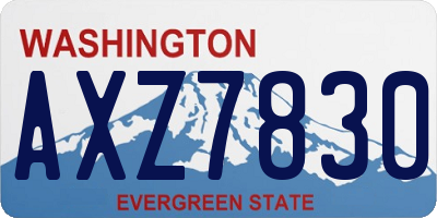 WA license plate AXZ7830