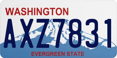 WA license plate AXZ7831