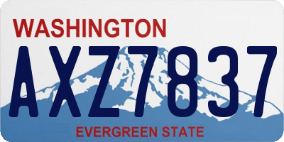 WA license plate AXZ7837