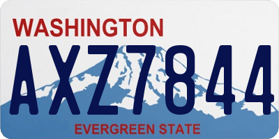 WA license plate AXZ7844