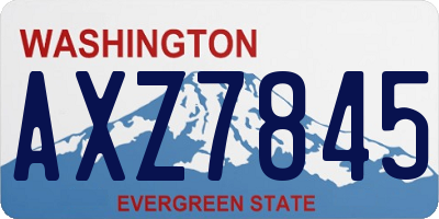 WA license plate AXZ7845