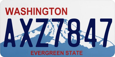 WA license plate AXZ7847