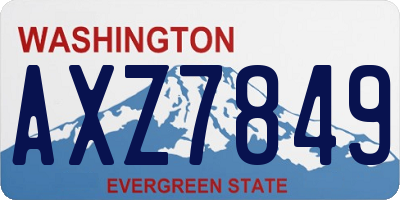 WA license plate AXZ7849