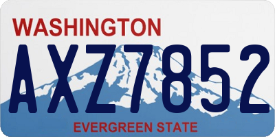 WA license plate AXZ7852