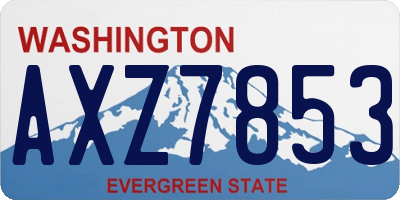 WA license plate AXZ7853