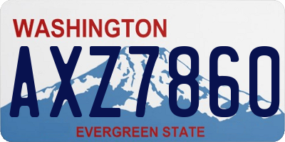WA license plate AXZ7860