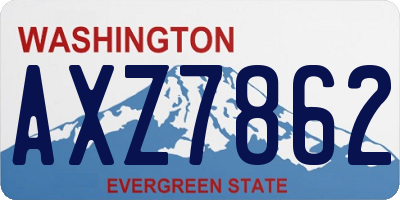 WA license plate AXZ7862