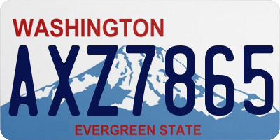 WA license plate AXZ7865