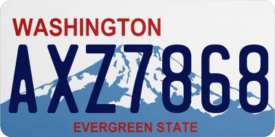 WA license plate AXZ7868