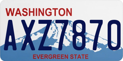 WA license plate AXZ7870