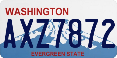 WA license plate AXZ7872