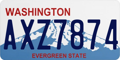 WA license plate AXZ7874