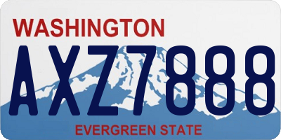 WA license plate AXZ7888