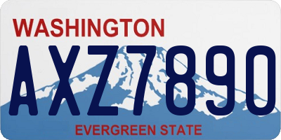 WA license plate AXZ7890