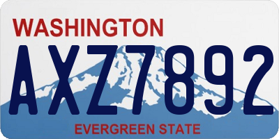 WA license plate AXZ7892