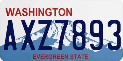 WA license plate AXZ7893