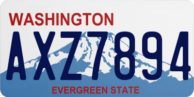 WA license plate AXZ7894