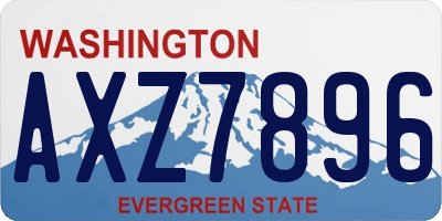 WA license plate AXZ7896