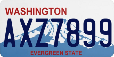 WA license plate AXZ7899