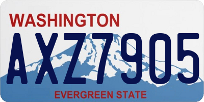 WA license plate AXZ7905