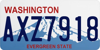 WA license plate AXZ7918