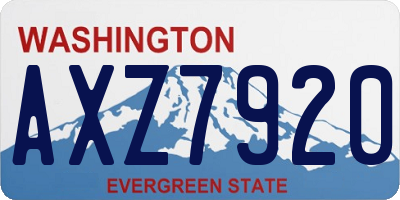 WA license plate AXZ7920