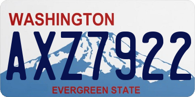 WA license plate AXZ7922