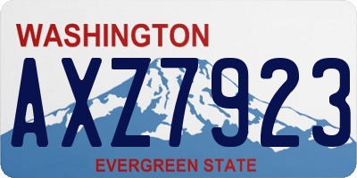 WA license plate AXZ7923