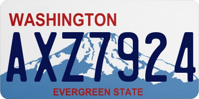 WA license plate AXZ7924