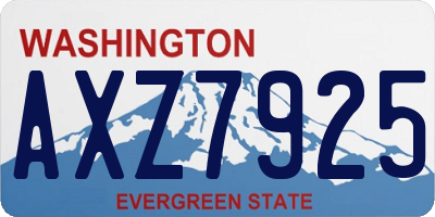 WA license plate AXZ7925